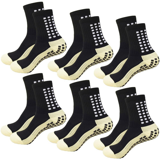 Black Grip Socks 6-Pack